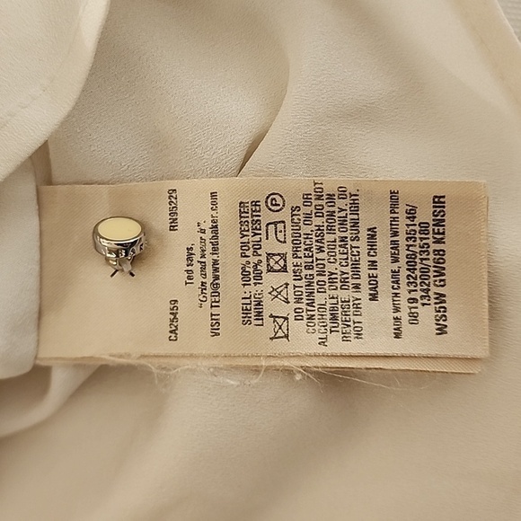 Ted Baker Macenzi Cream Pleated Long Sleeve Blouse Size 8 - Picture 9 of 9